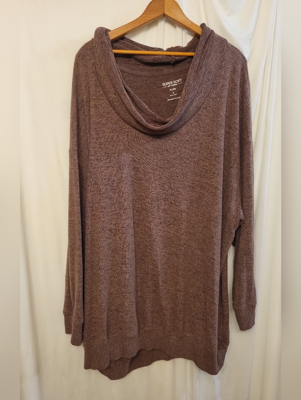 torrid Mauve-Dusty Rose Cowl Neck Sweater